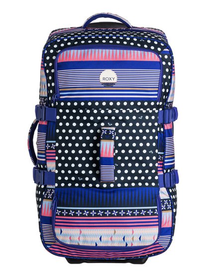 roxy, Большой чемодан на колесах In The Clouds 85L, DRESS BLUES WINTERY GEO (btk1) In The Clouds 85L - Large Wheelie Suitcase ERJBL03097