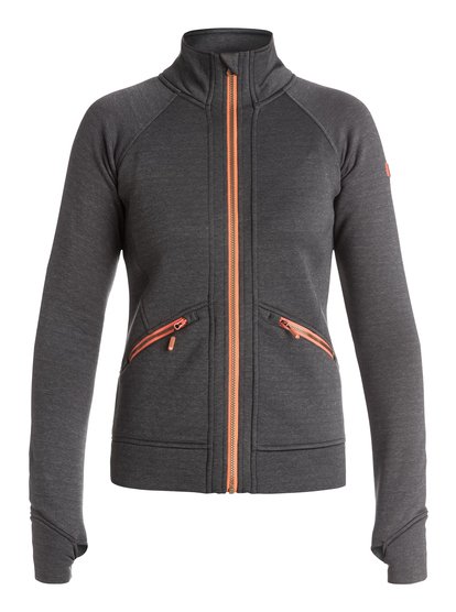 roxy, Катальный топ из флиса Polartec® на молнии Glisten, MID HEATHER GREY (sla0) Glisten - Polartec Zip-Up Mid Layer ERJFT03303