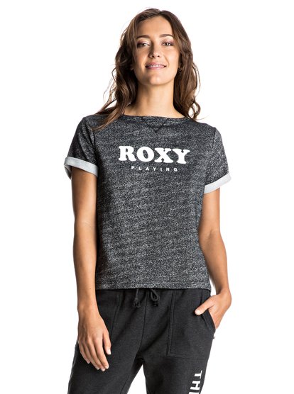 roxy, Толстовка Lovefool B с коротким рукавом, ANTHRACITE (kvj0) Lovefool B - Short Sleeve Sweatshirt ERJFT03501