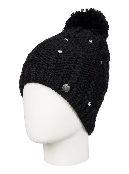roxy, Шапка женская с помпоном Shooting Star, TRUE BLACK (kvj0) Shooting Star - Bobble Hat ERJHA03104
