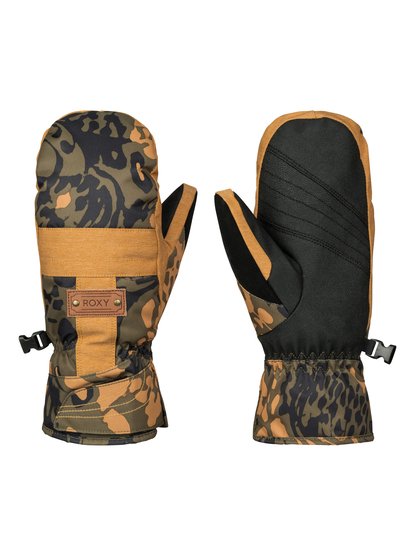 roxy, Сноубордические варежки Vermont, BUTTERFLYCAMO_MILITARY OLIVE (cqw6) Vermont - Snow Mittens ERJHN03038