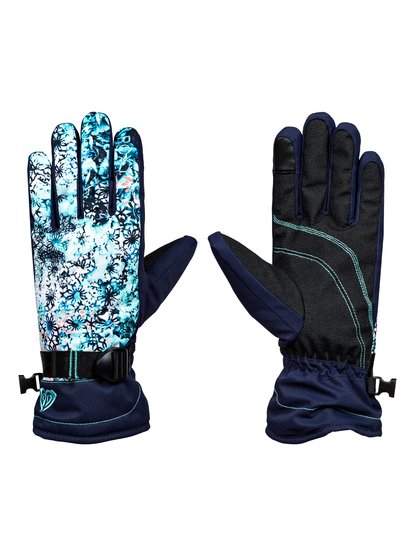 roxy, Сноубордические перчатки ROXY Jetty, ARUBA BLUE_KALEIDOS FLOWERS (bfk9) ROXY Jetty - Snowboard/Ski Gloves ERJHN03068
