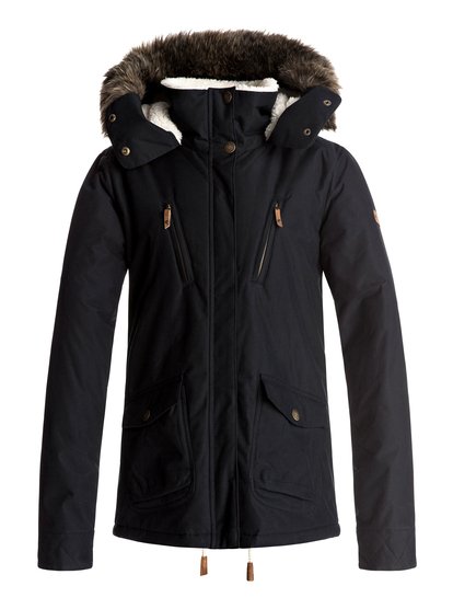 roxy, Куртка Darcy 5K, TRUE BLACK (kvj0) Darcy 5K - Waterproof Hooded Jacket ERJJK03188