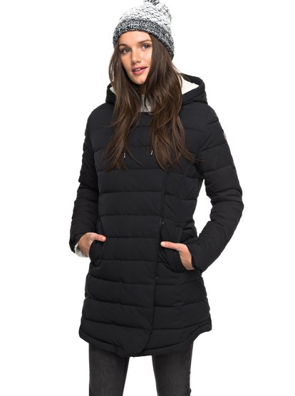 roxy, Парка Glassy Coast, ANTHRACITE (kvj0) Glassy Coast - Water Repellent Padded Parka ERJJK03204