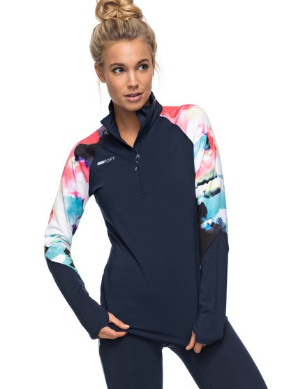 roxy, Лонгслив Keep It Warm, DRESS BLUE CLOUD NINE (btk6) Keep It Warm - Technical Long Sleeve Top ERJKT03272