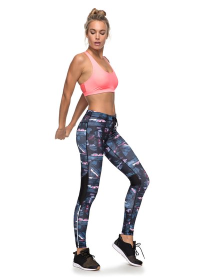 roxy, Леггинсы Stay On для бега, ANTHRACITE BLUR PAINT (kvj6) Stay On - Technical Running Leggings ERJNP03128