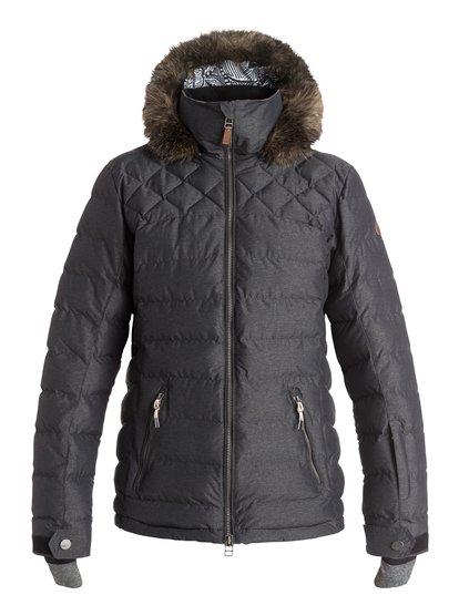 roxy, Стеганая катальная куртка Quinn, TRUE BLACK (kvj0) Quinn - Quilted Snow Jacket ERJTJ03046