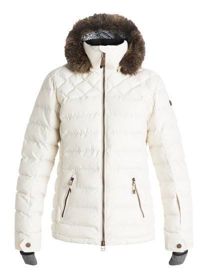 roxy, Стеганая катальная куртка Quinn, EGRET (wbs0) Quinn - Quilted Snow Jacket ERJTJ03046