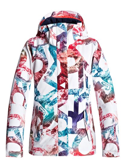 roxy, Сноубордическая куртка ROXY Jetty, BRIGHT WHITE_MOUNTAIN TYPO (wbb7) ROXY Jetty - Snow Jacket ERJTJ03125