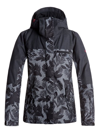 roxy, Сноубордическая куртка ROXY Jetty, TRUE BLACK_FLORAL HERRINGBONE (kvj6) ROXY Jetty - Snow Jacket ERJTJ03132