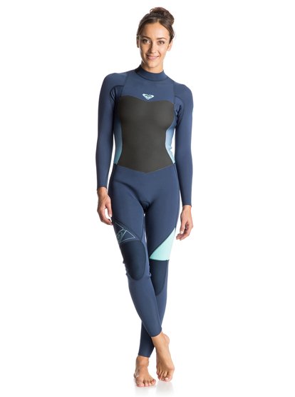 roxy, Длинный женский гидрокостюм (фулсьют) Syncro 3/2mm на спинной молнии, BLUE PRINT (bsq0) Syncro 3/2mm - Back Zip Full Wetsuit ERJW103012