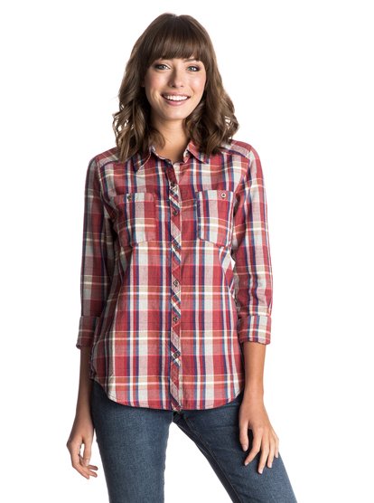 roxy, Рубашка с длинным рукавом Sneaky Peaks, POINT PLAID COMBO TOMATO (rny3) Sneaky Peaks - Long Sleeve Shirt ERJWT03027