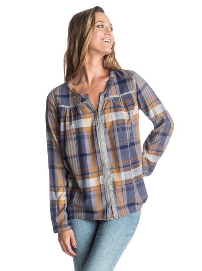 roxy, Рубашка женская с длинным рукавом Keep On, MARTA PLAID COMBO SMOKED PEARL (kpg1) Keep On - Long Sleeve Shirt ERJWT03060