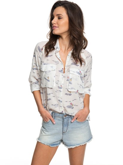 roxy, Рубашка с длинным рукавом Juvia, MARSHMALLOW BOAT TRIP SMALL (xwyb) Juvia - Long Sleeve Viscose Shirt ERJWT03188