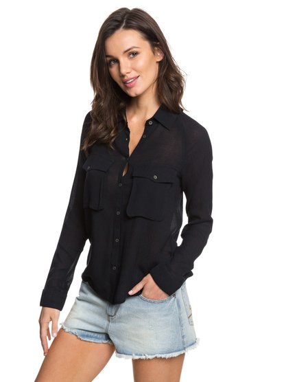 roxy, Рубашка с коротким рукавом Juvia, ANTHRACITE (kvj0) Juvia - Viscose Shirt ERJWT03222
