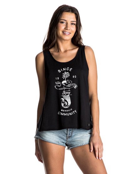 roxy, Майка Graffiti Party Mermaid Society, ANTHRACITE (kvj0) Graffiti Party Mermaid Society - Vest Top ERJZT03863