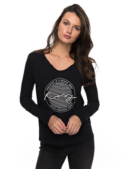 roxy, Лонгслив V Twist Paradise, ANTHRACITE (kvj0) V Twist Paradise - Long Sleeve T-Shirt ERJZT04010
