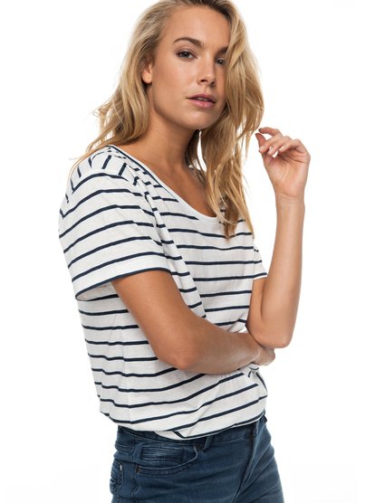 roxy, Футболка Just Simple Stripe, MARSHMALLOW LEXI STRIPE (wbt5) Just Simple Stripe - T-Shirt ERJZT04056