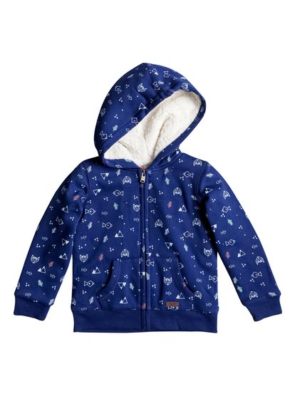 roxy, Толстовка детская на молнии Narua, LITTLE FOREST COMBO BLUE PRINT (bsq6) Narua - Zip-Up Hoodie ERLFT03090