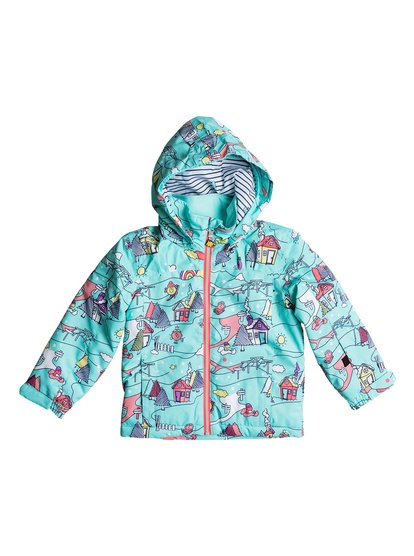 roxy, Сноубордическая куртка Mini Jetty Little Miss, ARUBA BLUE_LITTLE MISS ALPINE (bfk8) Mini Jetty Little Miss - Snow Jacket ERLTJ03007