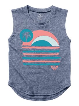 roxy, Girls 7-14 Sunday Sunset Muscle Tank, BLEACHED DENIM (pmk0) SUNDAY SUNSET YOUTH MUSCLE ARGZT03168