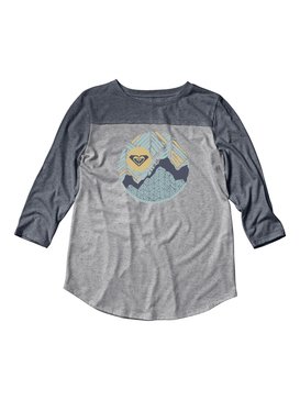 roxy, Girls 7-14 Snow Hat Long Sleeve Tee, NIGHTSHADOW BLUE (bpt0) SNOW CAP GIRLS FOOTBALL TEE ARGZT03183