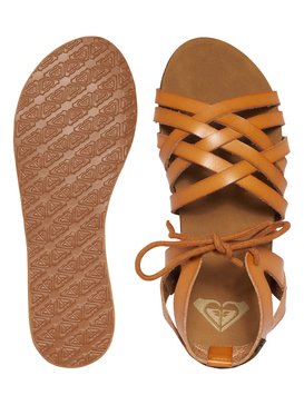 roxy tan leather flip flops