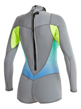 roxy, Syncro Flatlock 2mm - Springsuit coupe bootie, D.GREY / F.LEMON (xkkg) Syncro Flatlock 2mm - Bootie Cut Springsuit ARJW403009