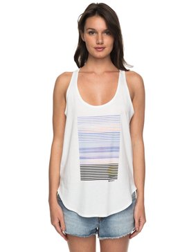 Roxy Racer Tank Green Plain Womens T-Shirt delicate Roxy Racer Tank Green Plain Womens T-Shirt delicate