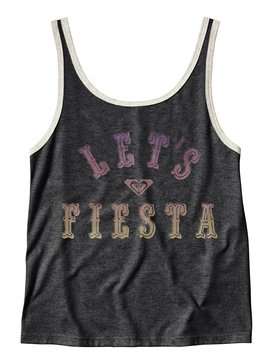roxy, Let's Fiesta Ringer Tank Top, ANTHRACITE (kvj0) LET'S FIESTA RINGER TANK ARJZT04691