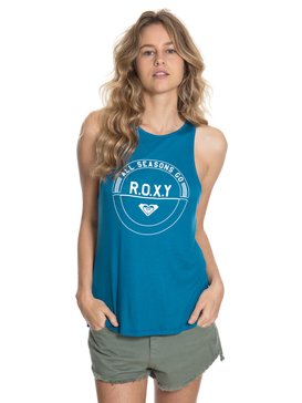 roxy, Regata Feminina com Estampa Frontal Roxy, AZUL SURF* (azu) RX REGATA JUNGLE BOGIE BR73731588