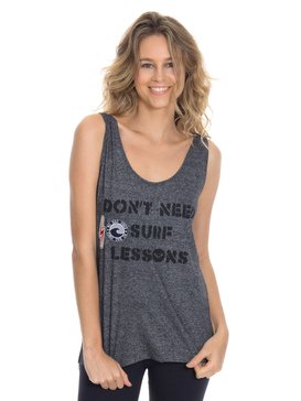 roxy, Regata Feminina com Abertura Lateral e Estampa Frontal Roxy, PRETO * (prt) RX REGATA MIX WAVES BR73731613