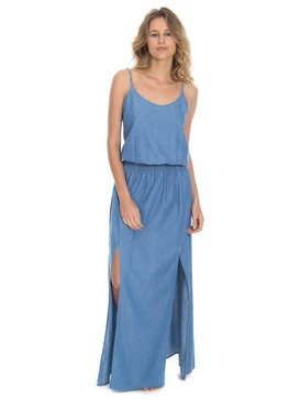 roxy, Vestido Feminino Longo com Abertura Lateral Roxy, LIGHT BLUE* (020) RX VESTIDO GARDEN DRESS BR73811532