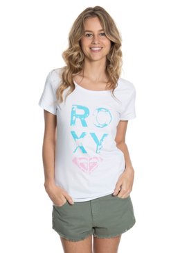 roxy, Camiseta Feminina Manga Curta e Estampa Frontal Roxy, BRANCO (brc) RX CAMISETA SILK THIS TIME BR73871453