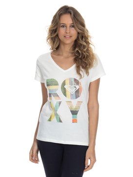 roxy, Camiseta Feminina Manga Curta e Estampa Frontal Roxy, SNOW WHITE (snw) RX CAMISETA SILK RETRO GOLDS BR73871461