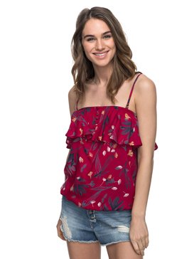 roxy, Blusa Feminina Alças Ajustáveis Estampada Roxy, PERSIAN RED BOTANIC GARDEN (mqw6) RX BLUSA ESP M/C OCEAN ZEBRA PRINTED IMP BR73891355