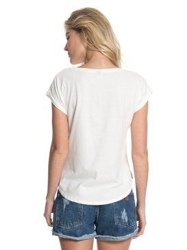 roxy, Camiseta Feminina Manga Curta e Estampa Frontal Roxy, SNOW WHITE C/ BLACK* (snw) RX CAMISETA VINTAGE STOP DESERT BR73911231