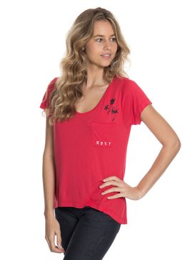 roxy, Camiseta Feminina Manga Curta e Estampa Frontal Roxy, VERMELHO (vml) RX CAMISETA VINTAGE SPROUTING FLOWER BR73911232
