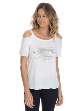 roxy, Camiseta Feminina Manga Curta Ombros Vazados Roxy, BRANCO (brc) RX CAMISETA VINTAGE ROCK NIGHT BR73911236
