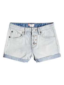 roxy, Girls 7-14 Go Find Yourself High Waisted Denim Shorts, BLEACHED BLUE (bezw) GO FIND YOURSELF ERGDS03031