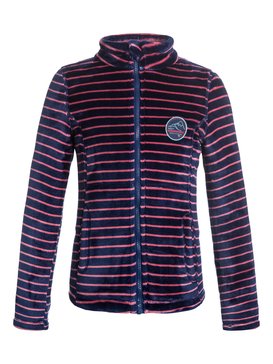 roxy, Igloo - Veste en polaire à poils longs, TEDDY STRIPE_BLUEPRINT (bsq5) Igloo - Plush Fleece Jacket ERGFT03140