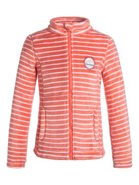 roxy, Igloo - Veste en polaire à poils longs, TEDDY STRIPE_CAMELLIA (mjw6) Igloo - Plush Fleece Jacket ERGFT03140