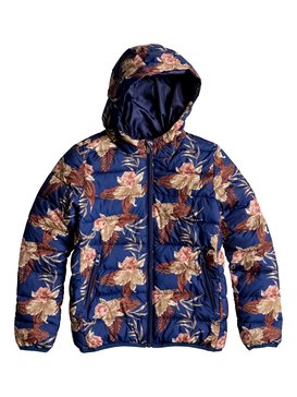 roxy, Question Reason Print - Manteau d’isolation thermique, CASTAWAY FLORAL KIDS BLUE PRIN (bsq6) Question Reason Print - Insulator Jacket ERGJK03032