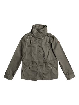 roxy, Girls 7-14 White Sash Hooded Military Jacket, DUSTY OLIVE (gpb0) White Sash - Hooded Military Jacket ERGJK03040