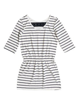roxy, Girls 7-14 Lovely Daughters Stripe 3/4 Sleeve Dress, MARSHMALLOW HEAVEN STRIPE (wbt8) LOVELY DAUGHTERS STRIPE ERGKD03048