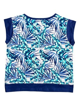 roxy, Kido Silhouette - Cap Sleeve Top, MARSHMALLOW TROPICAL DAYS (wbt6) Kido Silhouette - Cap Sleeve Top ERGKT03045
