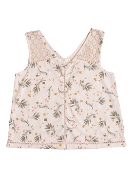 roxy, Girls 7-14 Marvelous Invention Sleeveless Top, PALE DOGWOOD BOTANIC GARDEN (nds6) MARVELOUS INVENTION ERGKT03061