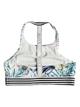 roxy, Blingbling Surf - Parte de arriba de bikini de estilo sujetador deportivo, MARSHMALLOW BELHARRA FLOWER (wbt6) Blingbling Surf - Sports Bra Bikini Top ERGKT03065