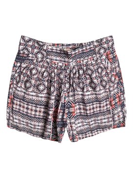roxy, Girls 7-14 Wreath Of Daisies Printed Shorts, MARSHMALLOW MEXICAN RUG (wbt6) WREATH OF DAISIES ERGNS03022