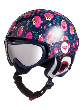 roxy, Misty - Conjunto De Casco y Máscara de Snowboard, ELMO PRINT_BLUEPRINT (bgm9) Misty - Helmet & Goggle Pack ERGTL03001